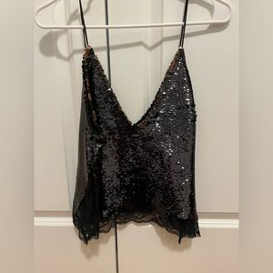 black sparkly Free People intimates tank top/party top